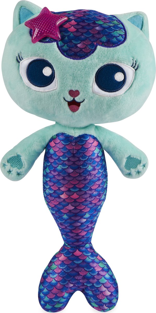 Gabbys Poppenhuis - Meerminkat Knuffel met licht en geluid - 33cm